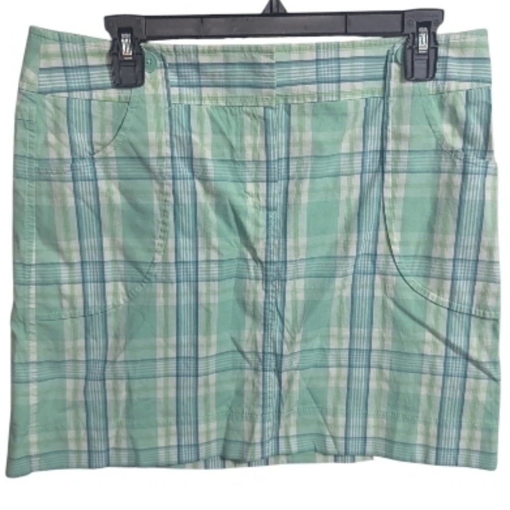 Ann Taylor Loft Mini Skirt Sz 10 Plaid Green W-488